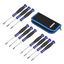WORKPRO 10-Piece Precision Screwdriver Set with Pouch, Phillips, Slotted, Torx Star, Magnetic Mini Screwdriver Repair Tool Kit, Non-Slip Grip, for Eyeglass, Watch, Computer, Laptop, Phone