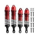 GDOOL Aluminum Alloy Shock Absorber Assembled Full Metal Oil Filled Shocks Front & Rear Replacement of SLA014 for Traxxas 1/10 Slash 4x4 4WD Upgrade (4-Pack) (Red)