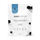 Good Protein Vegan Plant-based Protein Powder (Cookies & Cream, 442g) 100% Natural, Non-GMO, Dairy-free, Gluten-free, Soy-free, No Added Sugar and Nothing Artificial. All-in-one Superfood Shake.