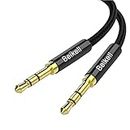 Beikell Aux Cable Audio Cable, 1.2m/3.94ft 3.5mm Stereo Nylon Braided Premium Auxiliary Aux Audio Cable Lead for Headphones, iPods, iPhones, iPads, Home/Car Stereos and more - Black