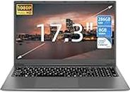 SGIN Laptop, 17 Inch 8GB RAM 256GB SSD Laptops Computer with Intel Celeron Quad Core Processor, IPS FHD Display, Webcam, Dual Wi-Fi, Buletooth 4.2, Mini HDMI, USB 3.0, Gray