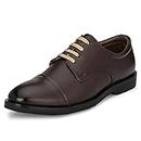 JOHN KARSUN Brown Vegan Leather Formal Men Shoe - 8 UK