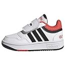 ADIDAS Hoops Shoes Sneaker, FTWR White/core Black/Bright red, 27 EU