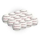 PowerNet Practice Baseballs | 12 PK Recreation Grade Regulation Size Balls | Perfect for Baseball Soft Toss, Batting, Fielding, Hitting, Pitching, Practice or Training | White Cover with Red Seams