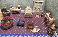 Dollhouse Furniture Kids”BLANCA BEDROOM” 12ct Set Vtg Popular Imports Polystone