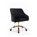 House of Hampton® Franja Ergonomic Task Chair, Swivel Shell Chair, Leisure Office Chair w/ Tufted Design Upholstered/ in Black | Wayfair