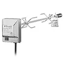 TURBRO Stainless Steel Rotisserie Kit for Gas Grills with A Cookbox up to 39’’ - Includes 4W Electric Motor, 34’’ - 45’’ × 5/16" Square Spit Rod, Meat Forks, Counterweight - Ideal for Outdoor BBQ