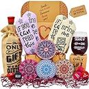 Wine Gift Basket - This Wine Gift Box Contains 13 Luxurious Wine Gifts for Women - A Wine Basket Full of Great Products - 2 Funny Socks, Wine Stoppers, Wine Tote, Coasters and a Funny Wine Glass