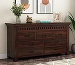 BAGARI ARTS Solid Sheesham Wood Wooden Chest of Drawers with 7 Drawer Storage for Living Room(Walnut Finish)