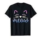 Meow Cute Cat Face Funny Quote for Cat fans T-Shirt