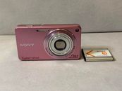 Cámara digital compacta Sony CyberShot DSC-W350 rosa 14,1 MP 4,0x usada de Japón