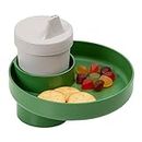My Travel Tray Round, USA Made. Easily Convert Your existing Cup Holder to a Tray and Cup Holder for use in a Car Seat, Booster, Stroller, Golf Cart and Anywhere You Have a Cup Holder! (Dino Green)
