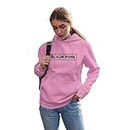 A to Z Creation Black-Pink Printed Premium Cotton Hoodies for Women (Pink, L)
