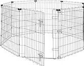 Amazon Basics Foldable Octagonal Metal Dog and Pet Exercise Playpen, With door, 76.2 cm high, Black
