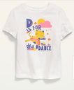 Old Navy Toddler 12-18 Months ~ White Short Sleeve Tee T-Shirt ~ D is for Dance