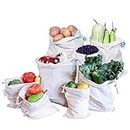Reusable Bulk Bin Bags for Bulk Foods - Reusable Dry Goods Bags - Cloth Kitchen Bags - Organic Cotton Reusable Muslin Produce Bags - Home Storage Bags - Toy Bags (3 Large, 3 X-Large)