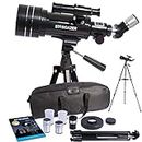 Stargazer Astronomy Telescope Professional for Adults And Beginners - Portable, 70mm Aperture, 400mm Astronomical Moon Planets Refractor, Eyepieces, Barlow, Adjustable Tripod, Bag