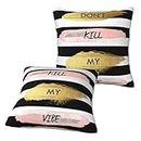 Jmorco Stripe Don'T Kill My Vibe Throw Pillow Covers, Premium Soft Square Decorative Pillow For Sofa Bedroom Car, Set di 2 40,6 x 40,6 cm
