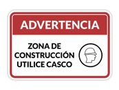 Classic Framed Plus Advertencia Zona de construcción Utilice casco Sign