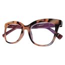 +1.50 Blue Light Filtering Glasses Readers Tortoise Purple Contrast Cat Eyes NEW