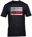 Hippowarehouse I Hate Programming! I Hate Programming! I Hate Programming! Oh, it Works! I Love Programming! Unisex Short Sleeve t-Shirt (Specific Size Guide in Description) Black
