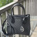 Michael Kors Women Crossbody Satchel Messenger Leather Bag Handbag Purse Black 