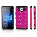 Nokia Lumia 950 Case, BoxWave® [SparkleShimmer Case] Sparkly Rhinestone Cover w/Shock Absorbing Bumper for Nokia Lumia 950 - Cosmo Pink