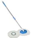 Milton Heavy Steel 360 Degree Rotating Mop Stick with Microfiber Refill | Spin Mop for Floor Cleaning |Mop Rod Stick