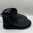 UGG Women's Black Sheepskin Bailey Button Mid Calf Foldover Winter Boots Size 7