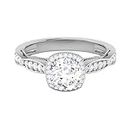 Customize Jewels IGI Diamond Round Ring D-VS1 1.10 CTW Halo Accents Milgrain Lab Grown 18k Gold (4.5)