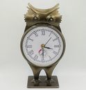 Pier 1 Imports Metal Owl Bronze Finish Analog Table Clock Discontinued