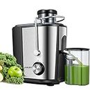 Juilist Juicer, 600W Juicer Machines with Anti-drip & Anti-slip Function, Juicers Whole Fruit and Vegetable with 3-Inch Wide Mouth Food Chute, 2 Speeds, Recipe Included, Easy to Clean