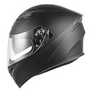 FOCCAR Full Face Hat | Full Face Motorcycle Hat with Extra Clear Visor, Hat for Motorcycles, Scooters & Mopeds, Cycling Hat for Adults Men and Women
