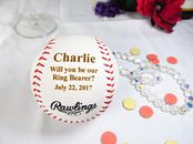 Personalized Engraved Baseball Will you be our Ring Bearer Gift Wedding Favor