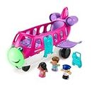 Little People Barbie-Spielzeugflugzeug mit Lichtern, Musik und 3 Figuren, Traumflugzeug, Kleinkinderspielzeug, mehrsprachige Version, HRC38