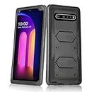 Asuwish Phone Case for LG V60 ThinQ V60ThinQ 5G G9 Thin Q Cover Hybrid Rugged Shockproof Hard Drop Proof Full Body Protective Heavy Duty Mobile Cell Accessories LGV60 V 60 60ThinQ 60V Women Men Black