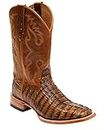 Cody James Men's Exotic Caiman Tail Skin Western Boot Broad Square Toe Brown 13 EE US