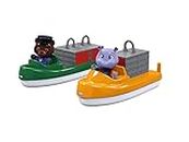 AquaPlay - Container and Transport Boat - Accessories for AquaPlay Waterways or Bathtub, 2 Boats, Containers and BO and Wilma, for Children Ages 3 and Up, 8700000271, Multicoloured