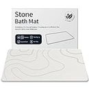 ZIKIBL Stone Bath Mat Diatomaceous Earth Shower Mat Stone Super Absorbent Diatomite Stone Bath Mats for Bathroom Quick-Drying Non-Slip Barhroom Floor Mat, Easy to Clean (24 * 16'')