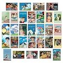 EXO DECOR Paper Anime Wall Art Posters, Studio Ghibli, Cartoon, 10L x 15W cm, Set of 30