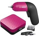 Bosch Home and Garden Electric Screwdriver IXO (6th Generation, Pink, Rechargeable with Micro USB-Cable, Variable Speed Control, in Storage case)