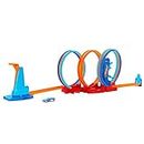 Hot Wheels Track Set, Ultra Hots Loop Madness with 3 Loops and 1 Hot Wheels Car in 1:64 Scale, Connects to Other Sets, Collapses for Easy Toy Storage