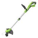 Greenworks 40V Cordless Strimmer Lawn Edger With Wheel For Small To Medium Gardens, 33cm Cutting Width, Autofeed 1.65mm Nylon Line, WITHOUT 40V Battery & Charger, 3 Year Guarantee G40LT33
