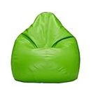 ink craft Faux Leather Classic Solid Bean Bag Chair Cover for Bedroom/Livingroom/Garden Lounger Kids, Adults, Gaming Bean Bag Cover Without Beans (Green, 2XL)