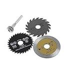 AASONS Metal Circular Saw Set with Spindle Attachment Fit to All Types of Rotary Tools and Drill Machine (Black, 1/4 Inch), Set of 3 Blades