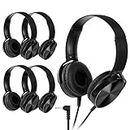 YFSFQS Classroom Headphones Bulk,HQ Stereo Sound Earphones for Online Learning and Travel,On-Ear Student Headphones for School Kids Students, Teens, Classroom, Library (5 Pack Black)