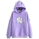Khhalisi Hoodie - Hoodies for Women - Sweatshirt for Women - Essentials Hoodie - Womens Hoodies - Graphic Hoodies - Drawstring Hooded Neck Sweatshirts Womens Clothes - Women Fashion Purple