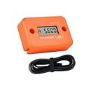 Runleader Digital Mini Tach Hour Meter,TOT Hours Accumulate,Real-time RPM Display,Battery Operation for ZTR Lawn Mower Tractor Generator Outboard ATV Chainsaw Marine Snowblower. (Orange)