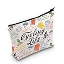 Cyclist Gift for Women Biking Lover Gift Cycling Life Makeup Zipper Pouch for (Cycling Life CA)