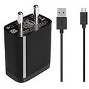 Fast Charger for Nokia 2.1, Nokia 1, Nokia 2, Nokia 3, Nokia 5, Nokia 6, Nokia Lumia 638 Power Adapter for All Andriod Smart Phones Charger With 1 Meter Micro USB Data Charging Cable (2.4 Ampl Black)